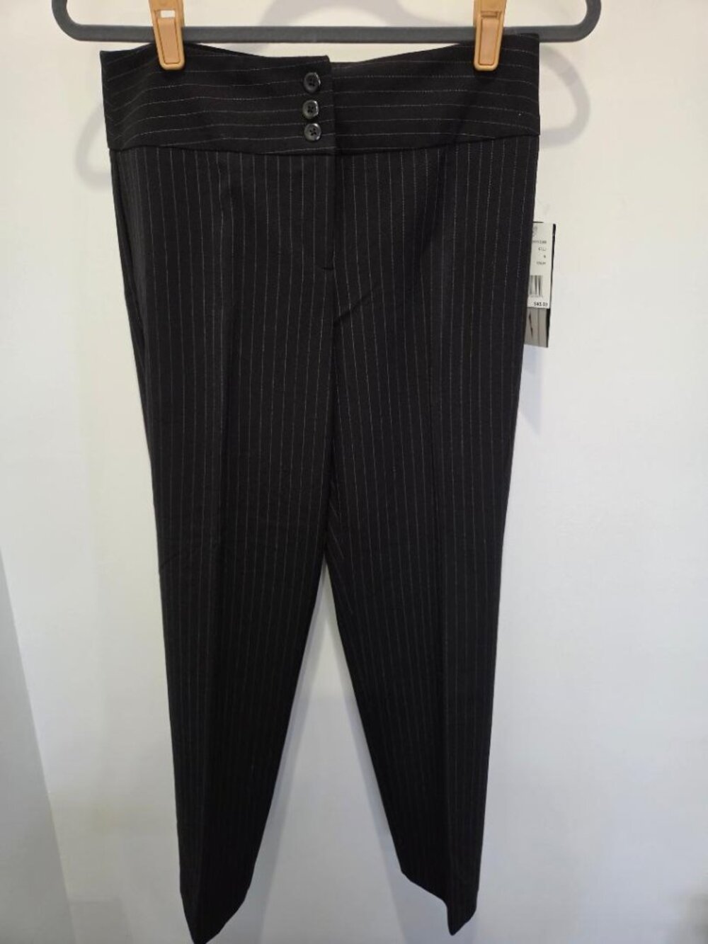 Briggs of New York  New Black Stripe Dress Straight Leg Pants  size 8